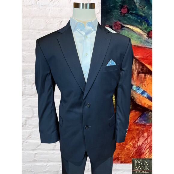 New Jos A Bank Signature 46R Navy Blue SuperFine Suit Jacket Blazer Separate - Picture 5 of 15
